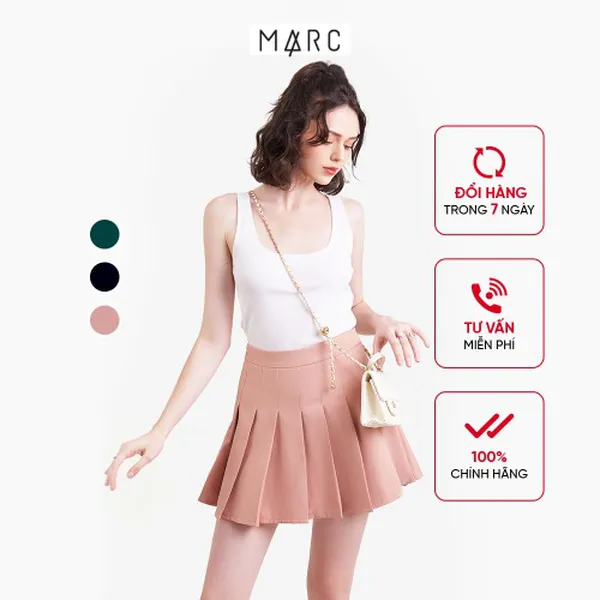 Chân váy mini tennis ngắn nữ MARC FASHION cơ bản xếp ly dáng xòe