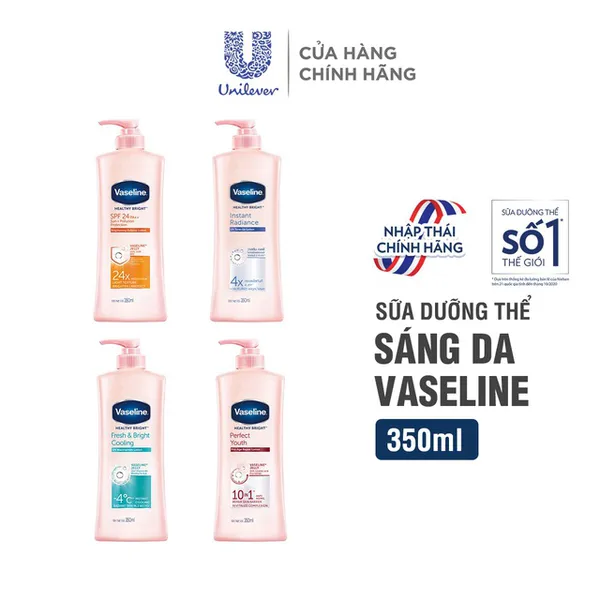 Sữa dưỡng thể da sáng tức thì Vaseline 350ml/chai