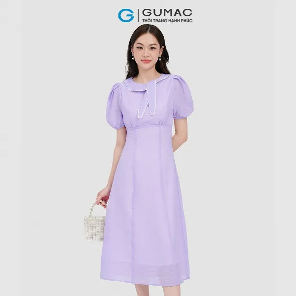 Đầm cổ nơ viền ren thời trang GUMAC