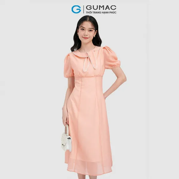 Đầm cổ nơ viền ren thời trang GUMAC