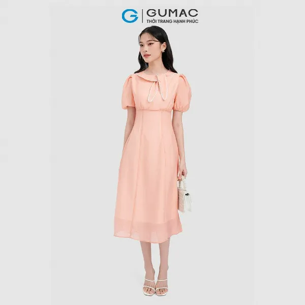 Đầm cổ nơ viền ren thời trang GUMAC