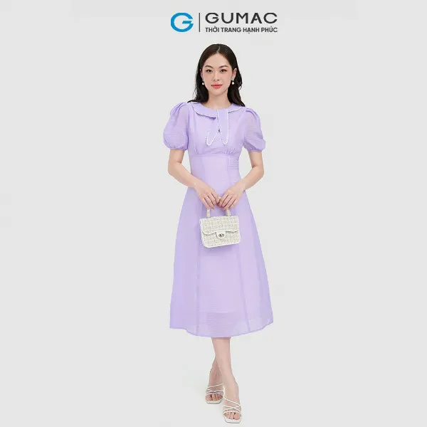 Đầm cổ nơ viền ren thời trang GUMAC