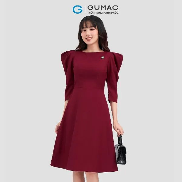 Đầm cổ thuyền tay nhún thời trang GUMAC