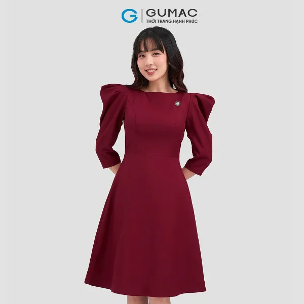 Đầm cổ thuyền tay nhún thời trang GUMAC