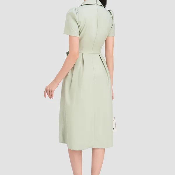 Đầm form dài cổ vest