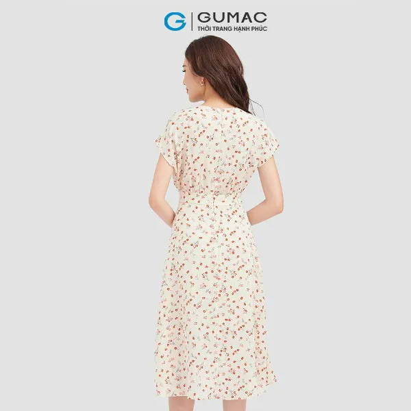 Đầm hoa nhí nữ phong cách retro thời trang GUMAC
