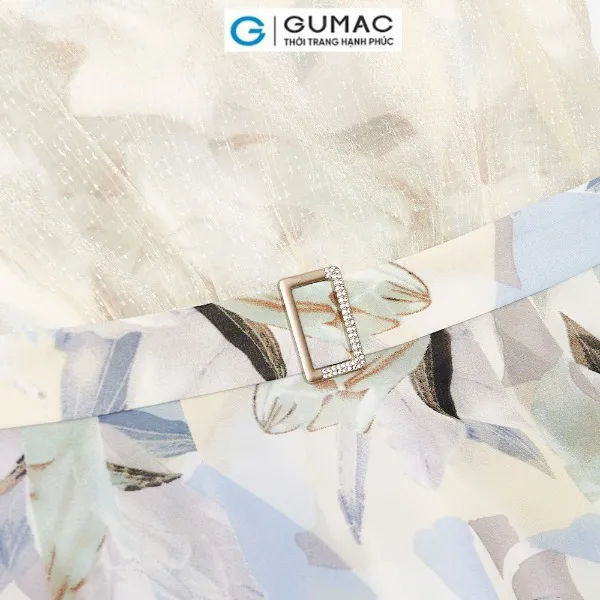 Đầm hoa phối vải tay loe GUMAC