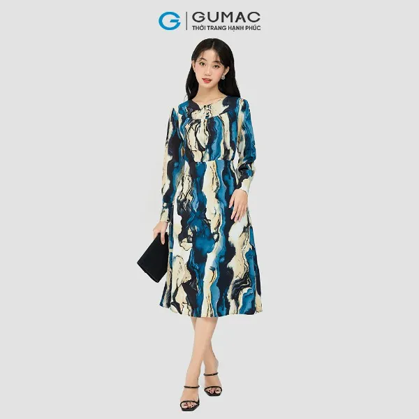 Đầm họa tiết rã đô thời trang GUMAC