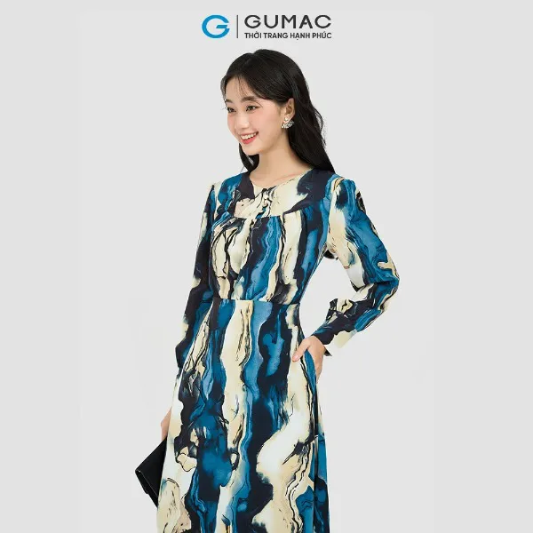 Đầm họa tiết rã đô thời trang GUMAC