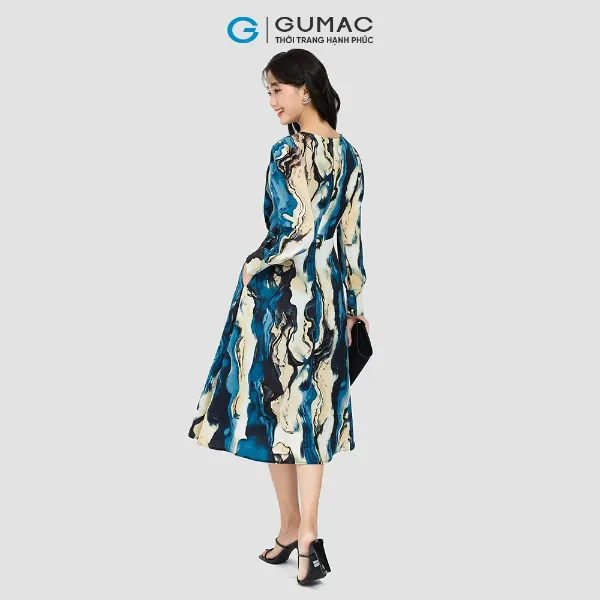 Đầm họa tiết rã đô thời trang GUMAC
