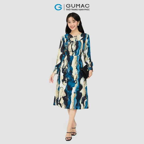 Đầm họa tiết rã đô thời trang GUMAC