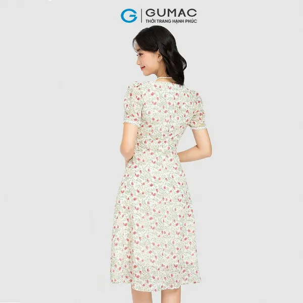 Đầm hoa viền ren thời trang GUMAC