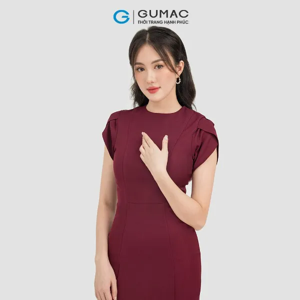 Đầm nữ GUMAC nhiều màu cổ tròn tay kiểu ngắn dáng bút chì