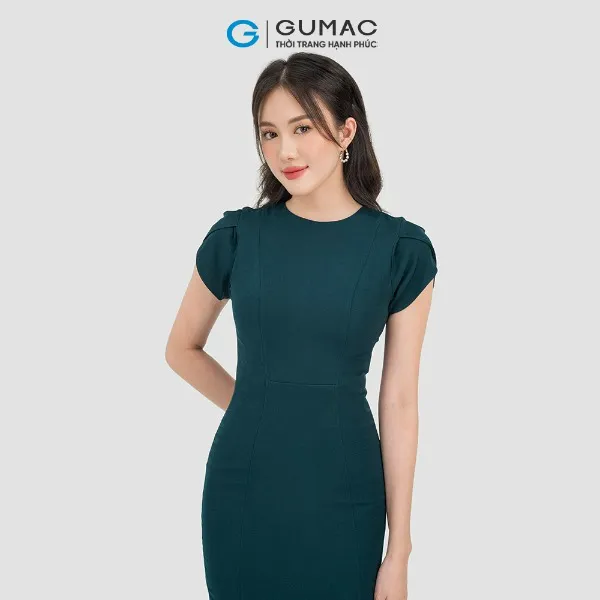 Đầm nữ GUMAC nhiều màu cổ tròn tay kiểu ngắn dáng bút chì