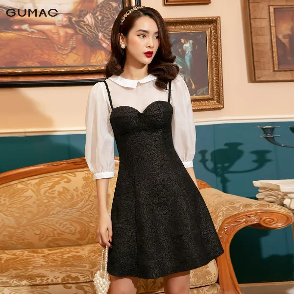 Đầm nữ Luxury 2 dây cúp ngực sexy màu đen GUMAC