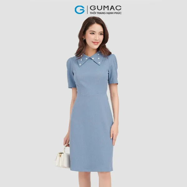 Đầm ôm body nữ đính hoa ren thời trang GUMAC