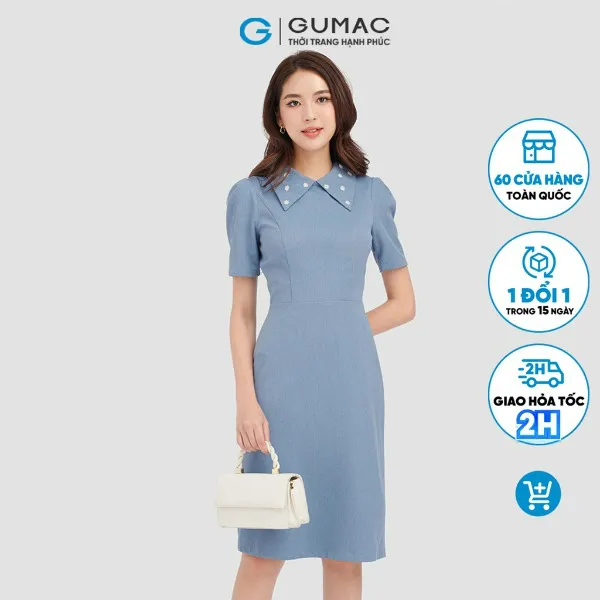 Đầm ôm body nữ đính hoa ren thời trang GUMAC