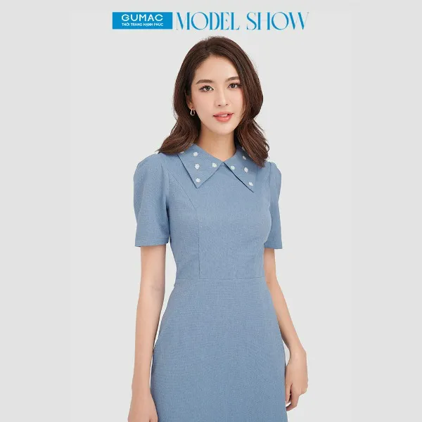 Đầm ôm body nữ đính hoa ren thời trang GUMAC