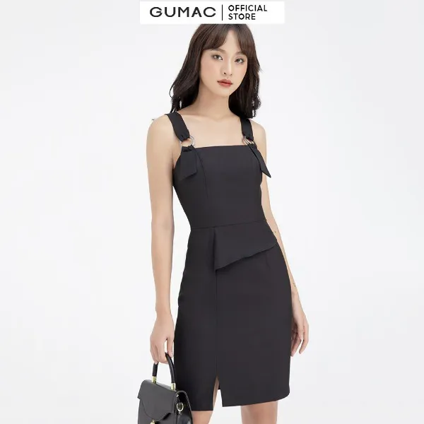 Đầm ôm nữ sát nách xẻ tà GUMAC ôm body quyến rũ