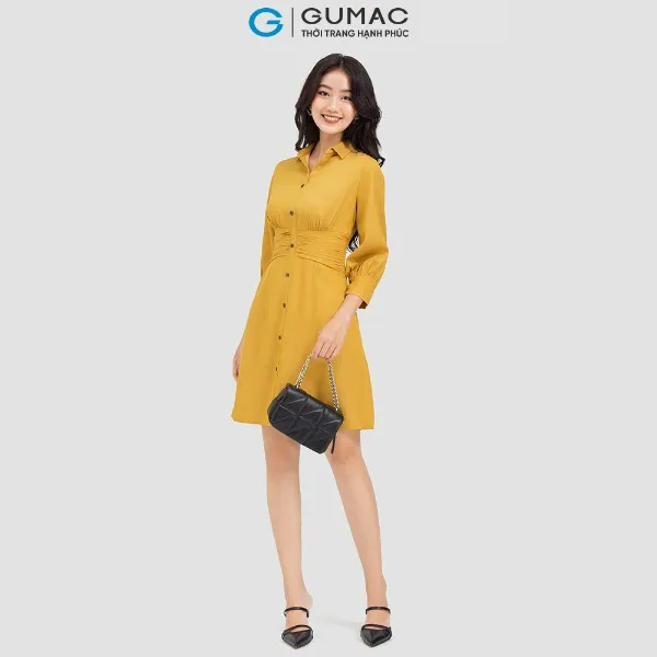 Đầm sơ mi nhún eo thời trang GUMAC
