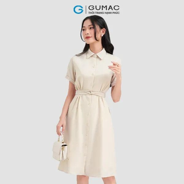 Đầm sơ mi thắt eo thời trang GUMAC