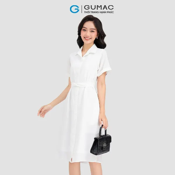 Đầm sơ mi thắt eo thời trang GUMAC