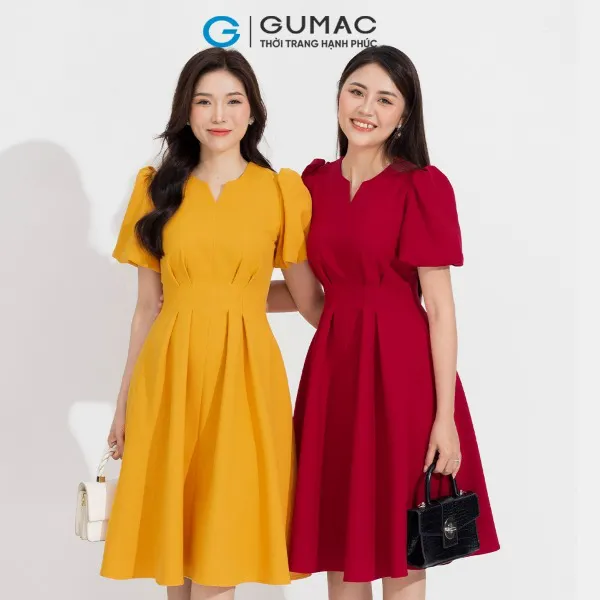 Đầm tay bí chiết ly thời trang GUMAC