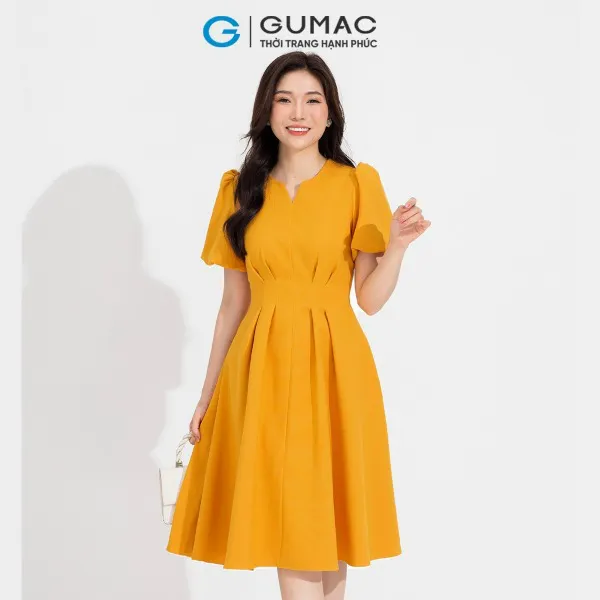 Đầm tay bí chiết ly thời trang GUMAC