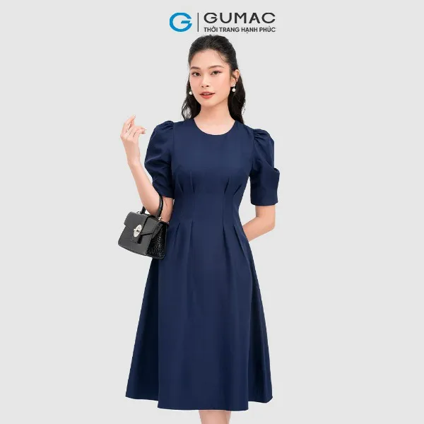 Đầm tay phồng chiết ly GUMAC