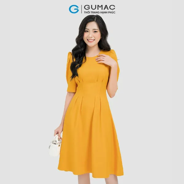 Đầm tay phồng chiết ly GUMAC