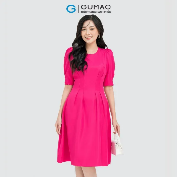 Đầm tay phồng chiết ly GUMAC