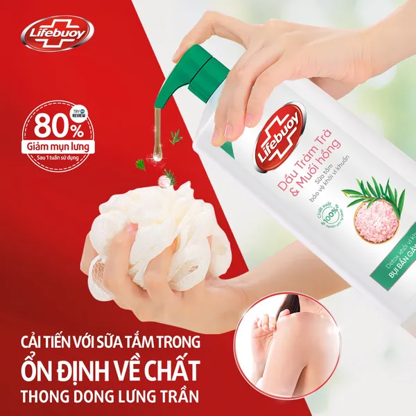 Sữa tắm LIFEBUOY 800g với Ion bạc cùng đề kháng da