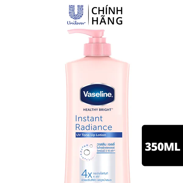 Sữa Dưỡng Thể Vaseline 350ml Dưỡng Ẩm Sáng Da Instant Radiance Vi Chất Phản Quang Giúp Da Sáng Tức Thì Gấp 4 Lần