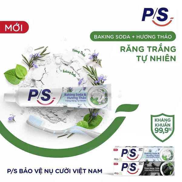 Bộ 3 Hộp Kem Đánh Răng P/S Thiên Nhiên Baking Soda - Hương Thảo Trắng Răng Tự Nhiên 230G