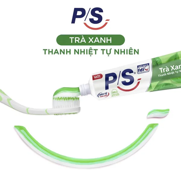 Bộ 3 Hộp Kem đánh răng P/S Thiên nhiên Trà Xanh giúp thanh nhiệt tự nhiên 230g