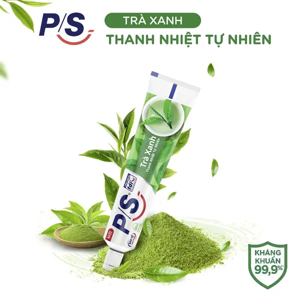 Bộ 3 Hộp Kem đánh răng P/S Thiên nhiên Trà Xanh giúp thanh nhiệt tự nhiên 230g