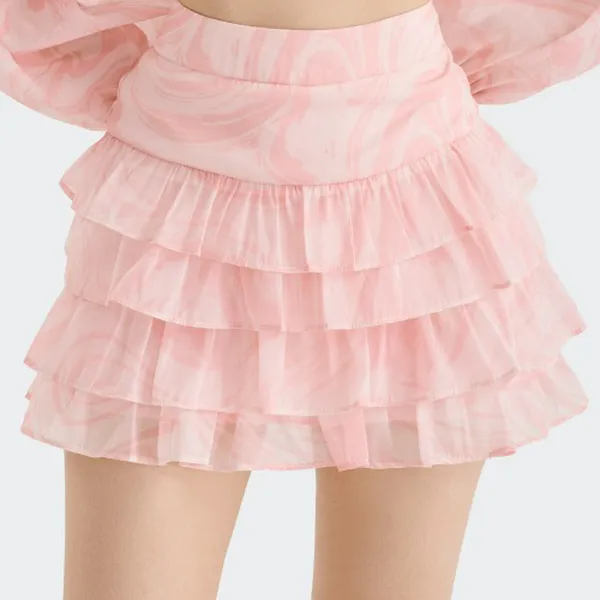 Váy mini MARC FASHION form A hoạ tiết nhiều tầng
