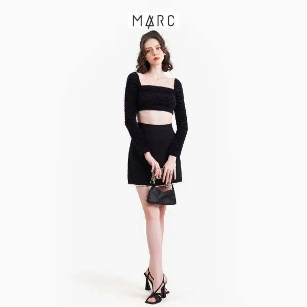 Váy nữ MARC FASHION bố mini form A viền ngọc trai