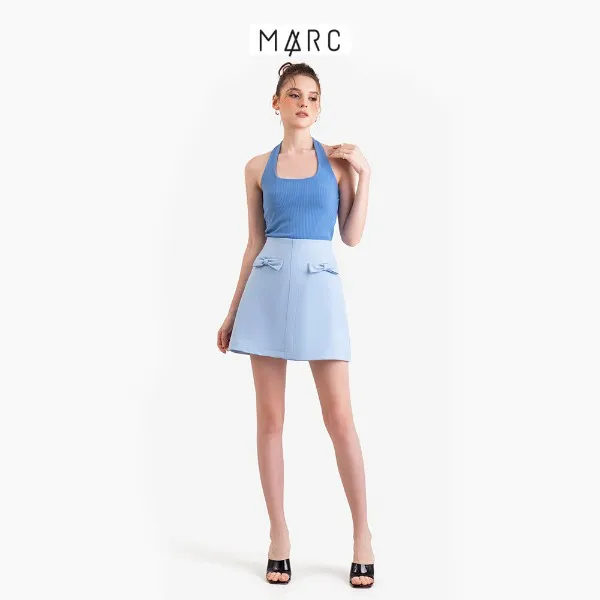 Váy nữ MARC FASHION mini form A 2 túi trước đính nơ