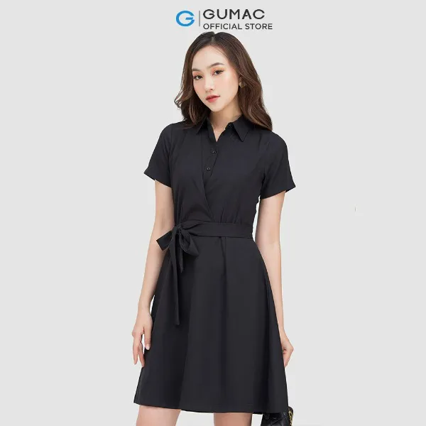 V015 Váy sơ mi trắng phối yếm đen dây đan eo tay lỡ công chúa bánh bèo, đầm  thắt nơ eo tay bồng chữ A nữ tính tiểu thư | Shopee Việt