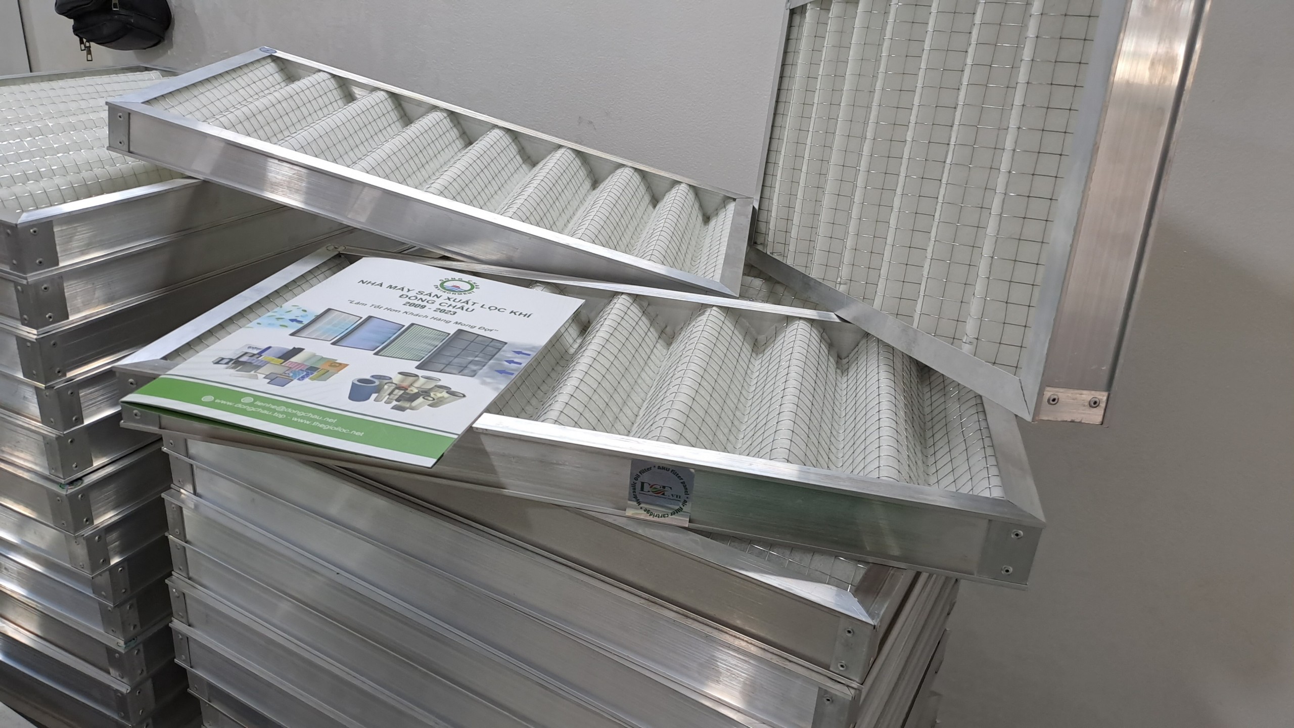 khung lọc thô lưới gợn sóng có tem chống hàng giả nhà máy DCF