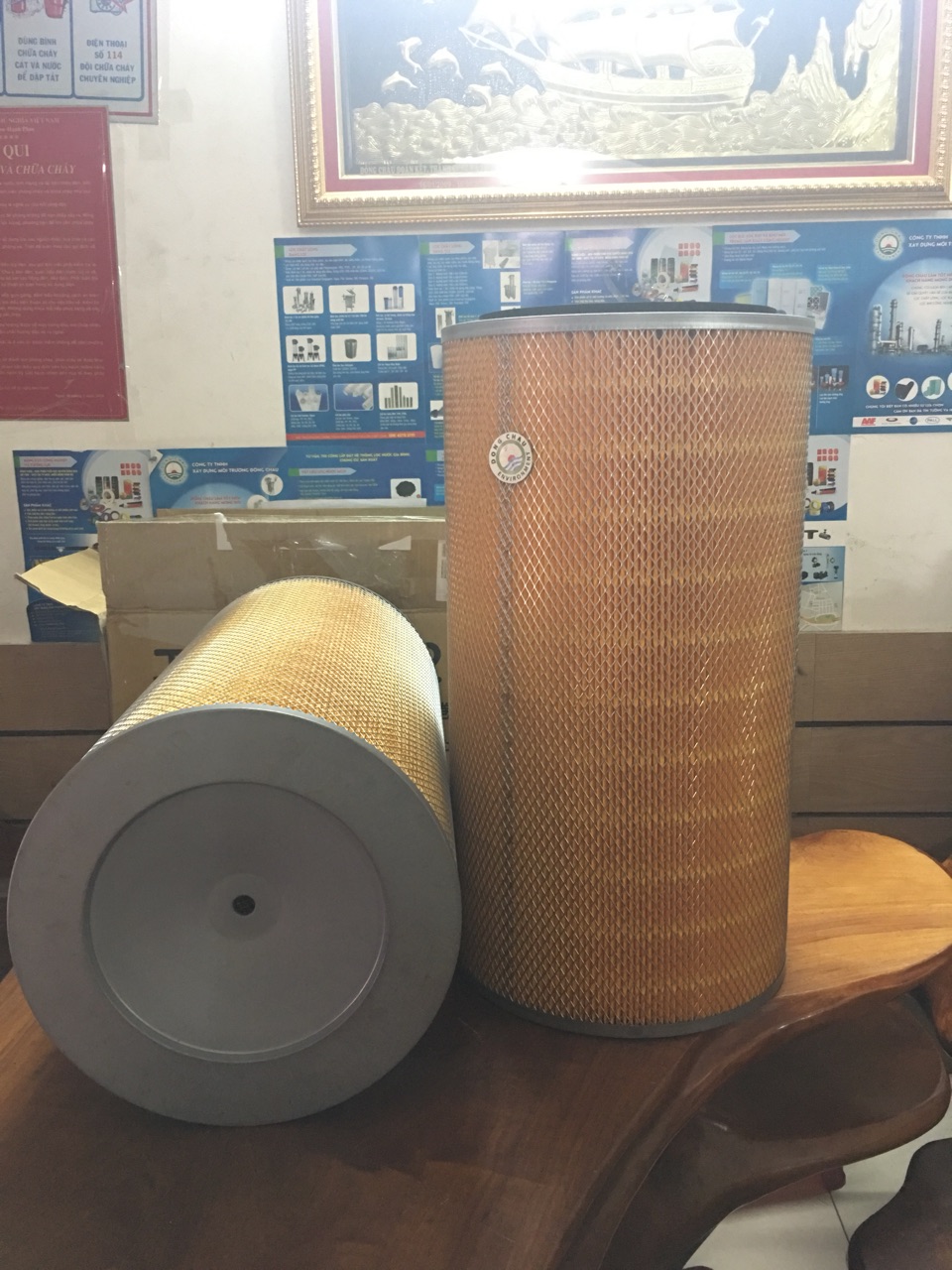 Phin lõi lọc bụi lọc khí công nghiệp màu vàng làm theo yêu cầu