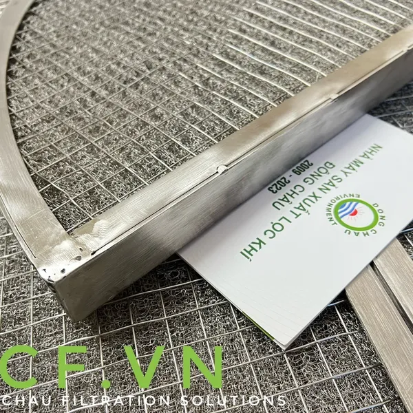 Khung lọc khí bùi nhùi inox bán nguyệt
