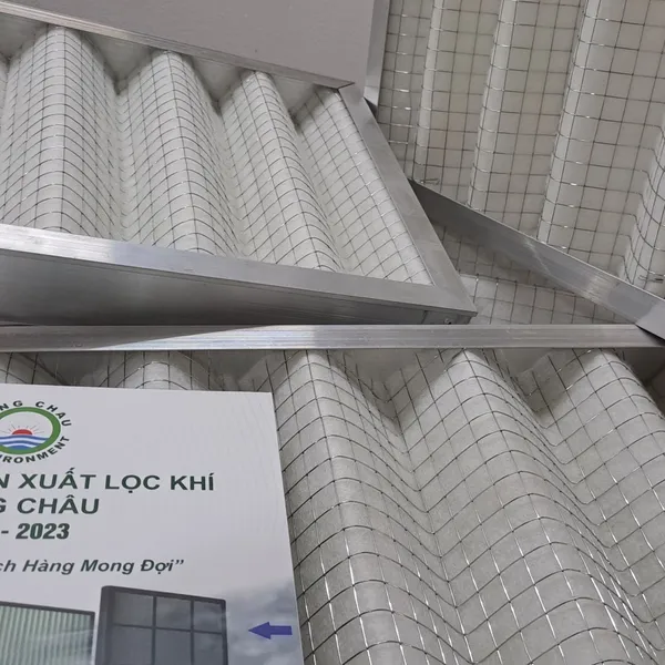 Sản xuất khung lọc bụi thô lưới inox vuông gợn sóng