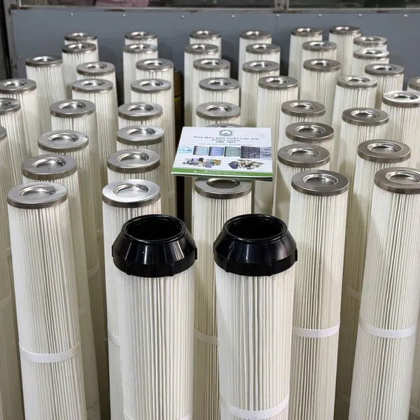 Lõi Lọc Bụi PE OD153 Nắp Nhựa Lỗ 92 – Các Loại 600mm & 1000mm