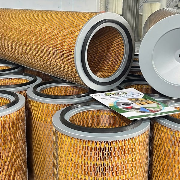 Lõi lọc gió cellulose vàng DCF.vn cho hệ thống lọc bụi