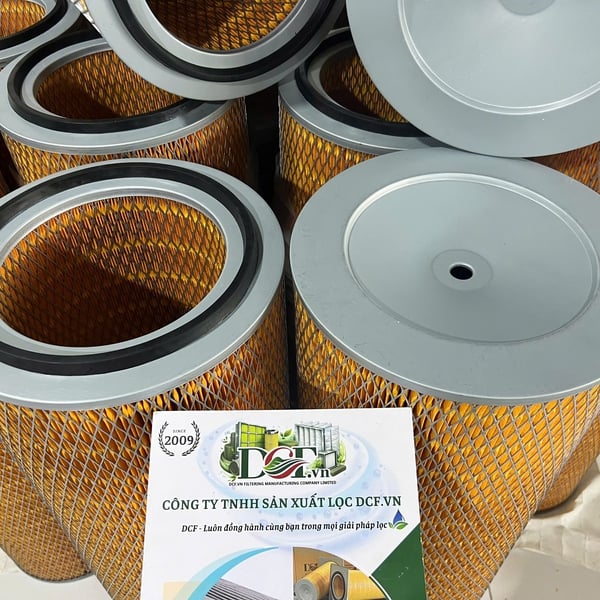 Lõi lọc gió cellulose vàng DCF.vn cho hệ thống lọc bụi