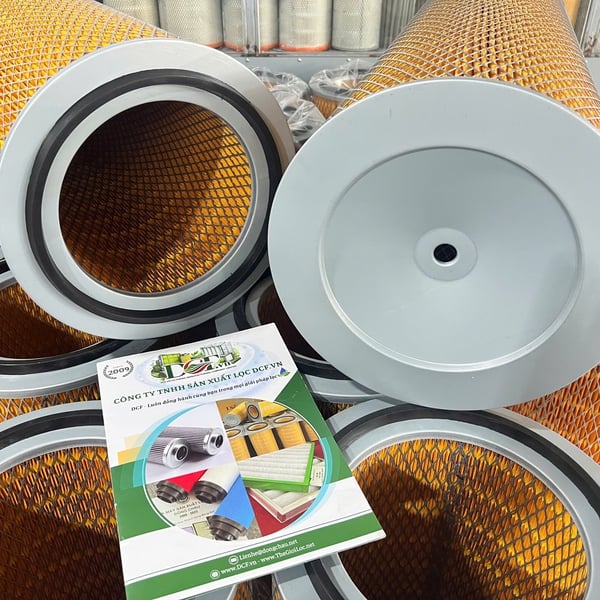 Lõi lọc gió cellulose vàng DCF.vn cho hệ thống lọc bụi