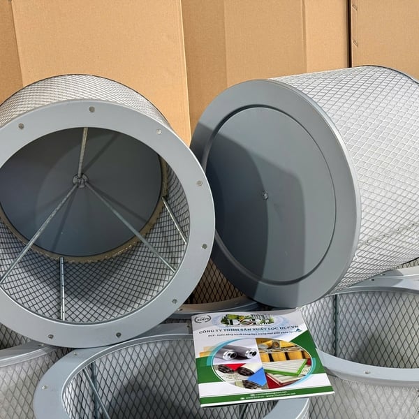 Phin lọc bụi bông G4 dạng trụ 2 mặt lưới