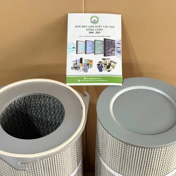 Phin lọc bụi PE 3 ngàm – Nắp sắt – Các lớp nhôm lượn sóng DCF